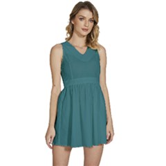 Ming Green	 - 	sleeveless High Waist Mini Dress by ColorfulDresses