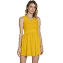 Mikado Yellow	 - 	Sleeveless High Waist Mini Dress View1