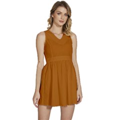 Windsor Orange	 - 	sleeveless High Waist Mini Dress by ColorfulDresses