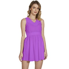 Tyrian Purple	 - 	sleeveless High Waist Mini Dress by ColorfulDresses