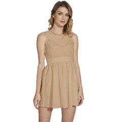 Sheepskin	 - 	sleeveless High Waist Mini Dress