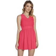 Neon Fuchsia	 - 	sleeveless High Waist Mini Dress