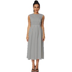 Just Silver Grey	 - 	sleeveless Round Neck Midi Dress