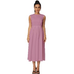 Cashmere Rose Pink	 - 	sleeveless Round Neck Midi Dress by ColorfulDresses