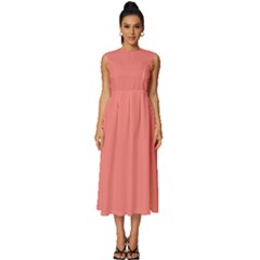 Congo Pink	 - 	sleeveless Round Neck Midi Dress