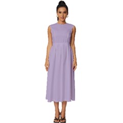 Crocus Petal Purple	 - 	sleeveless Round Neck Midi Dress