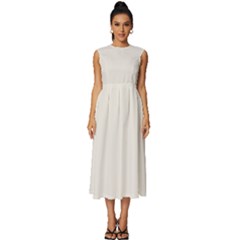 Canolli Cream	 - 	sleeveless Round Neck Midi Dress by ColorfulDresses