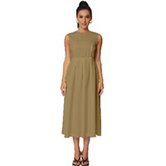 Bronze Mist	 - 	sleeveless Round Neck Midi Dress