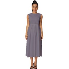 Dove Grey	 - 	sleeveless Round Neck Midi Dress