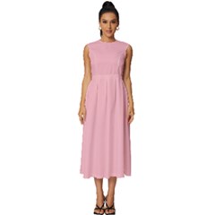 Lemonade Pink	 - 	sleeveless Round Neck Midi Dress