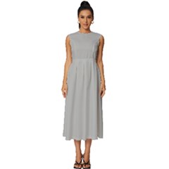 Rhino Grey	 - 	sleeveless Round Neck Midi Dress