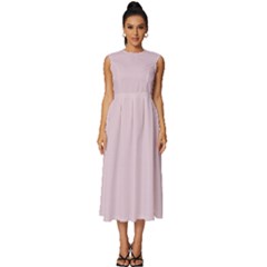 Queen Pink	 - 	sleeveless Round Neck Midi Dress