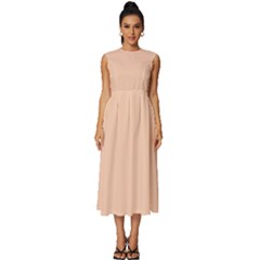 Soft Apricot Orange	 - 	sleeveless Round Neck Midi Dress by ColorfulDresses