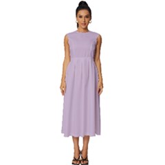 Thistle Purple	 - 	sleeveless Round Neck Midi Dress