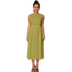 Brass	 - 	sleeveless Round Neck Midi Dress