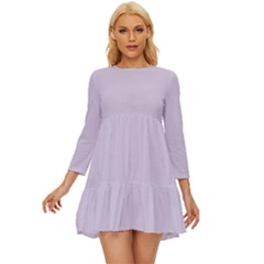 Languid Lavender Purple	 - 	long Sleeve Babydoll Dress by ColorfulDresses