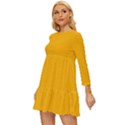 China Yellow	 - 	Long Sleeve Babydoll Dress View2