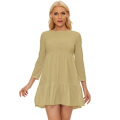 Sand Castle	 - 	long Sleeve Babydoll Dress by ColorfulDresses