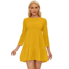 Selective Yellow	 - 	long Sleeve Babydoll Dress by ColorfulDresses