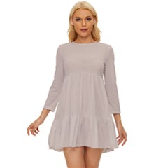 Soft Sand Dollar	 - 	long Sleeve Babydoll Dress by ColorfulDresses