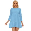 Baby Blue	 - 	Long Sleeve Babydoll Dress View1