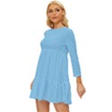 Baby Blue	 - 	Long Sleeve Babydoll Dress View2