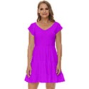 Psychedelic Purple	 - 	Short Sleeve Tiered Mini Dress View1