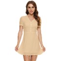 Deep Champagne White	 - 	V-Neck High Waist Chiffon Mini Dress View1