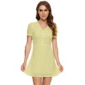 Yellow Iris	 - 	V-Neck High Waist Chiffon Mini Dress View1