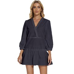 Midnight Sky	 - 	v-neck Placket Mini Dress