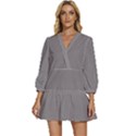 Soft Taupe Grey	 - 	V-Neck Placket Mini Dress View1