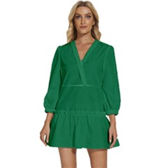 Dartmouth Green	 - 	v-neck Placket Mini Dress