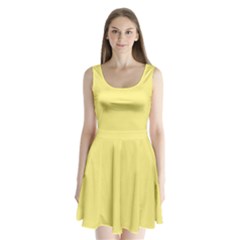 Daffodil Yellow	 - 	split Back Mini Dress by ColorfulDresses