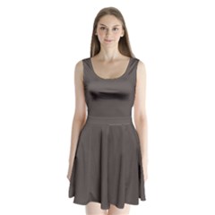 Ash Grey	 - 	split Back Mini Dress by ColorfulDresses