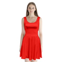 Candy Apple Red	 - 	split Back Mini Dress by ColorfulDresses