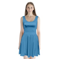 Regatta Blue	 - 	split Back Mini Dress by ColorfulDresses