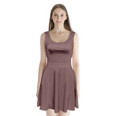 Puce Brown	 - 	split Back Mini Dress by ColorfulDresses