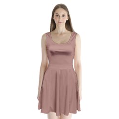 Rosy Brown	 - 	split Back Mini Dress by ColorfulDresses