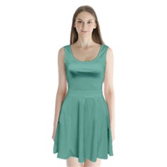 Polished Pine Green	 - 	split Back Mini Dress by ColorfulDresses