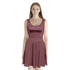 Ruby Wine Brown	 - 	split Back Mini Dress by ColorfulDresses