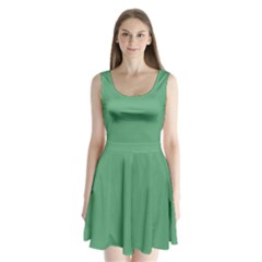 Shiny Shamrock Green	 - 	split Back Mini Dress by ColorfulDresses