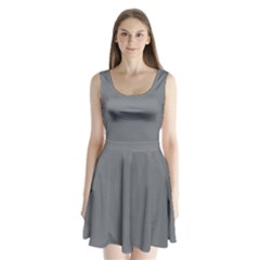 Steel Grey	 - 	split Back Mini Dress by ColorfulDresses