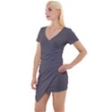 Dolphin Grey	 - 	Short Sleeve Asymmetric Mini Dress View1