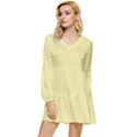 Yellow Iris	 - 	Tiered Long Sleeve Mini Dress View1