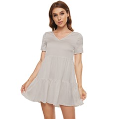 Abalone Grey	 - 	tiered Short Sleeve Babydoll Dress by ColorfulDresses