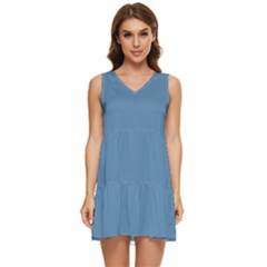 Air Force Blue	 - 	tiered Sleeveless Mini Dress by ColorfulDresses