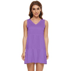 Iris Purple	 - 	tiered Sleeveless Mini Dress by ColorfulDresses