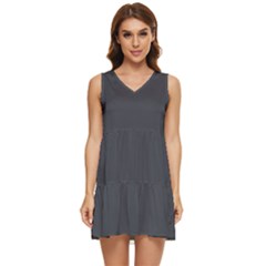 Anchor Grey	 - 	tiered Sleeveless Mini Dress by ColorfulDresses