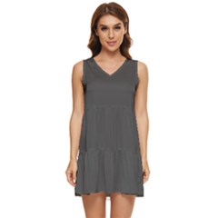 Iron Grey	 - 	tiered Sleeveless Mini Dress by ColorfulDresses