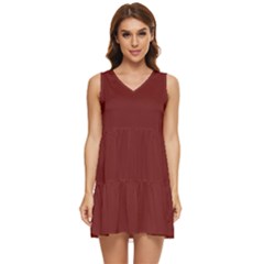 Persian Plum Brown	 - 	tiered Sleeveless Mini Dress by ColorfulDresses